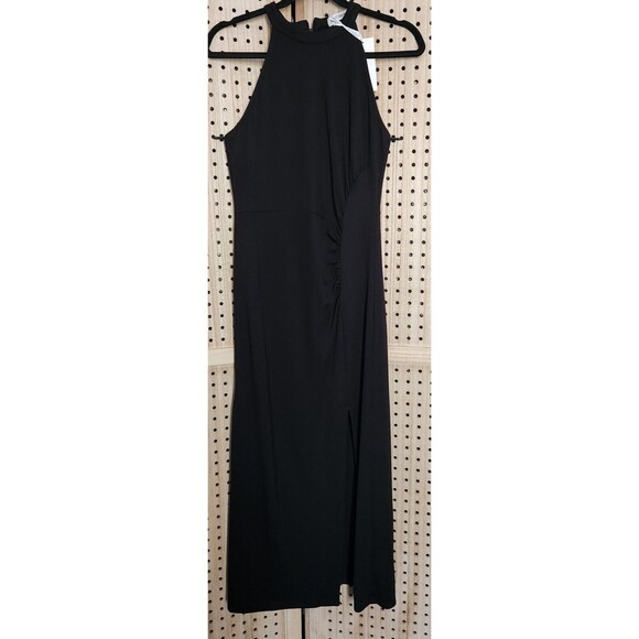 Grace‎ Karin Womens Sheath Dress Blk Ruched Sleeveless Halter Zip Elegant Medium - Picture 1 of 9
